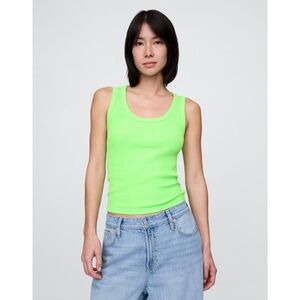 NWOT GAP Rib Scoop Tank Top in Neon Lime Green
